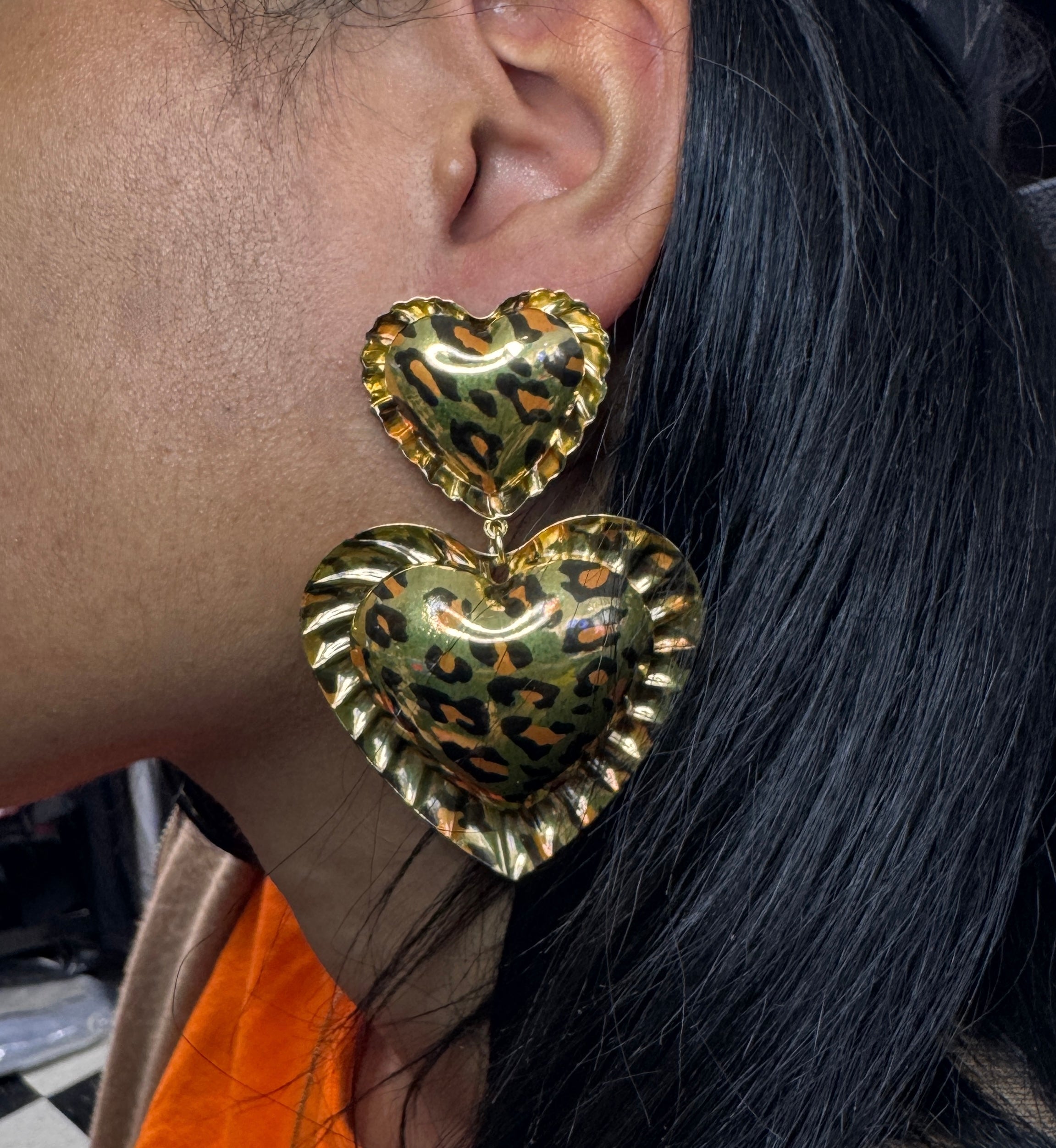 Leopard Puff Earrings