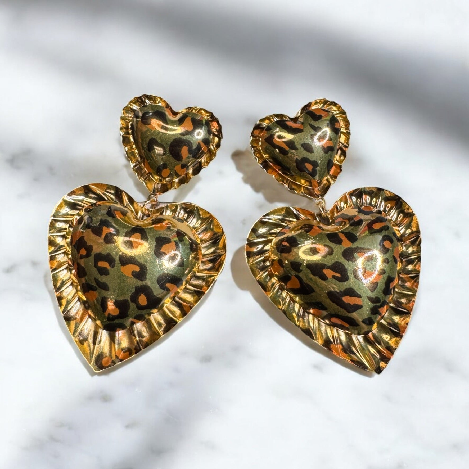Leopard Puff Earrings