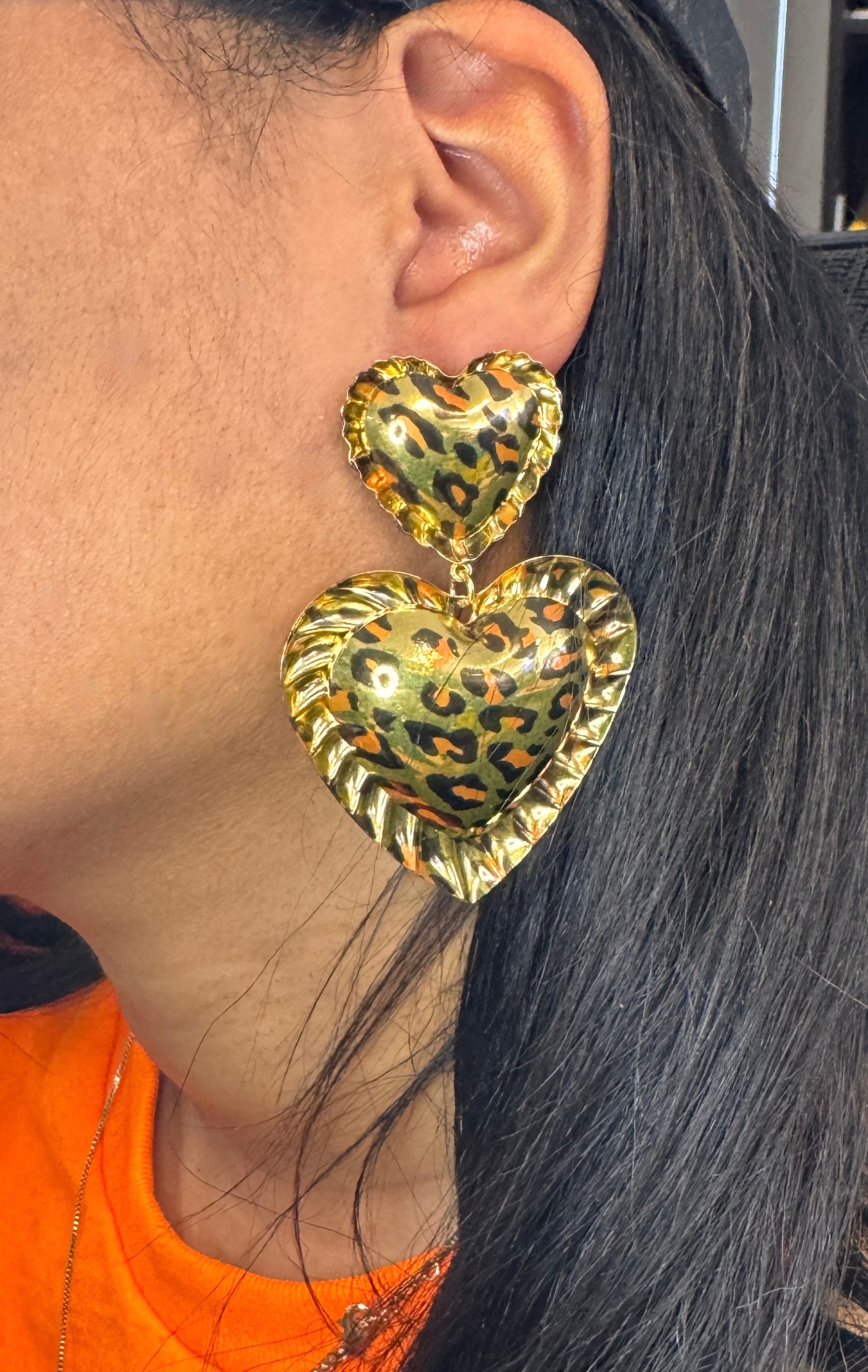 Leopard Puff Earrings