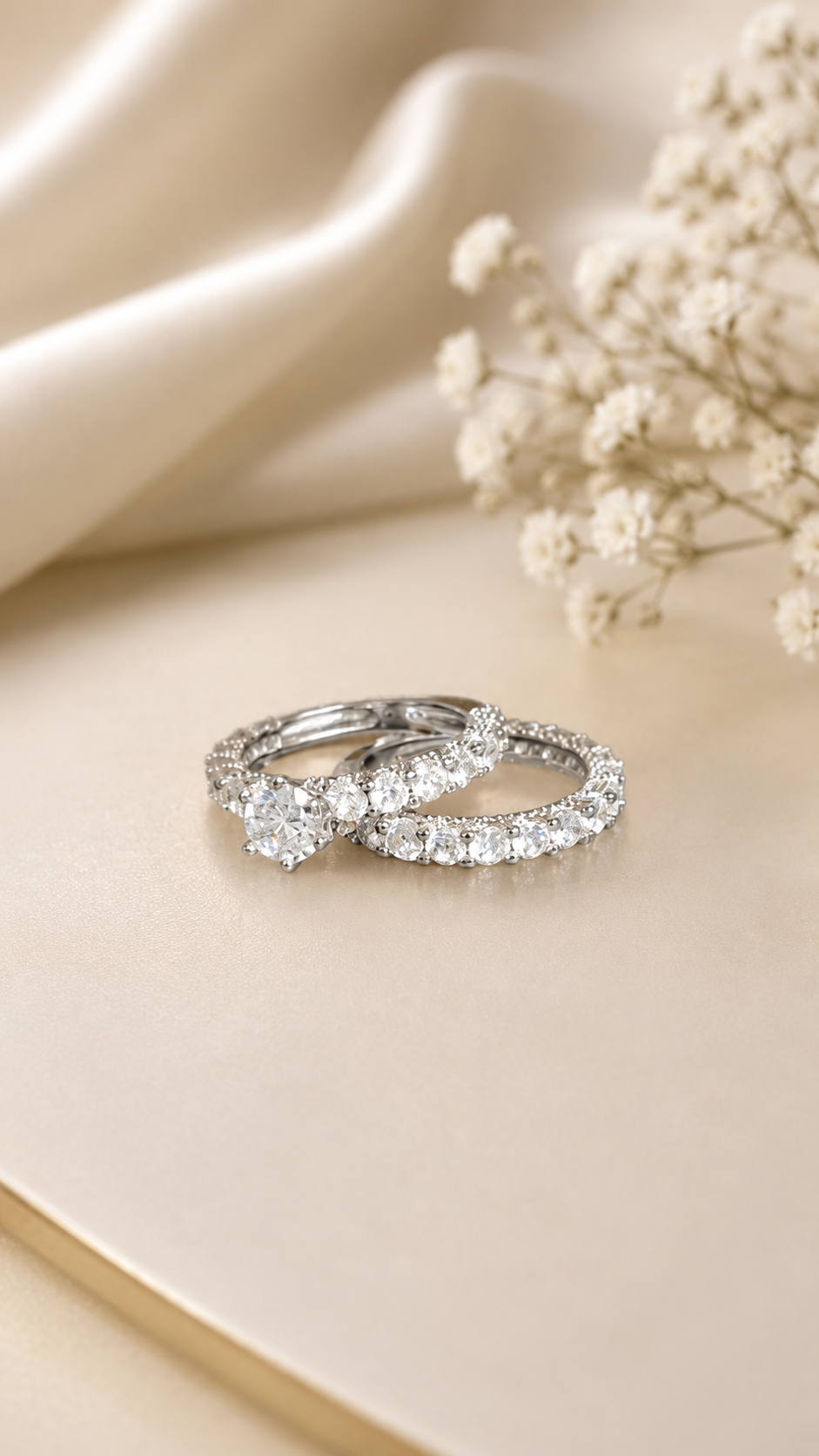 CZ Diamond Ring Set