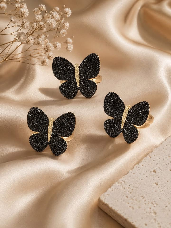Black Butterfly Ring