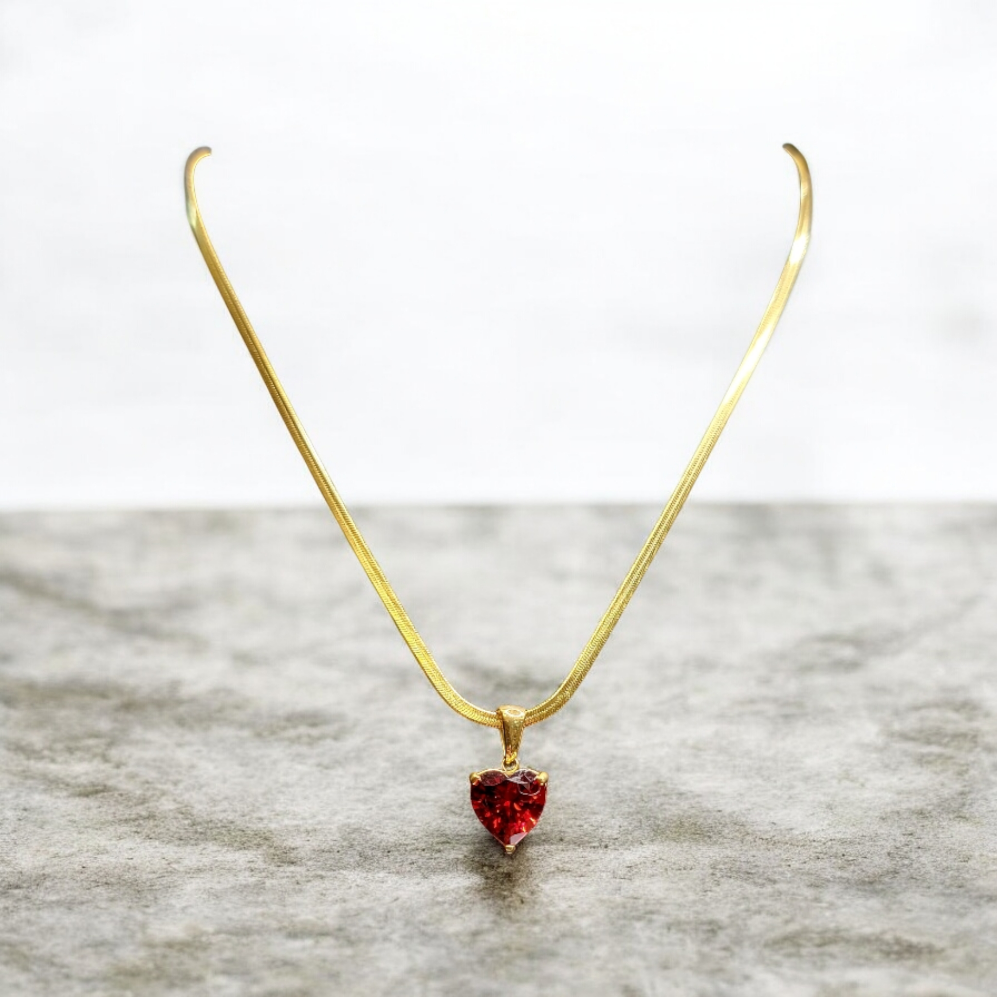 Herringbone Heart Necklace