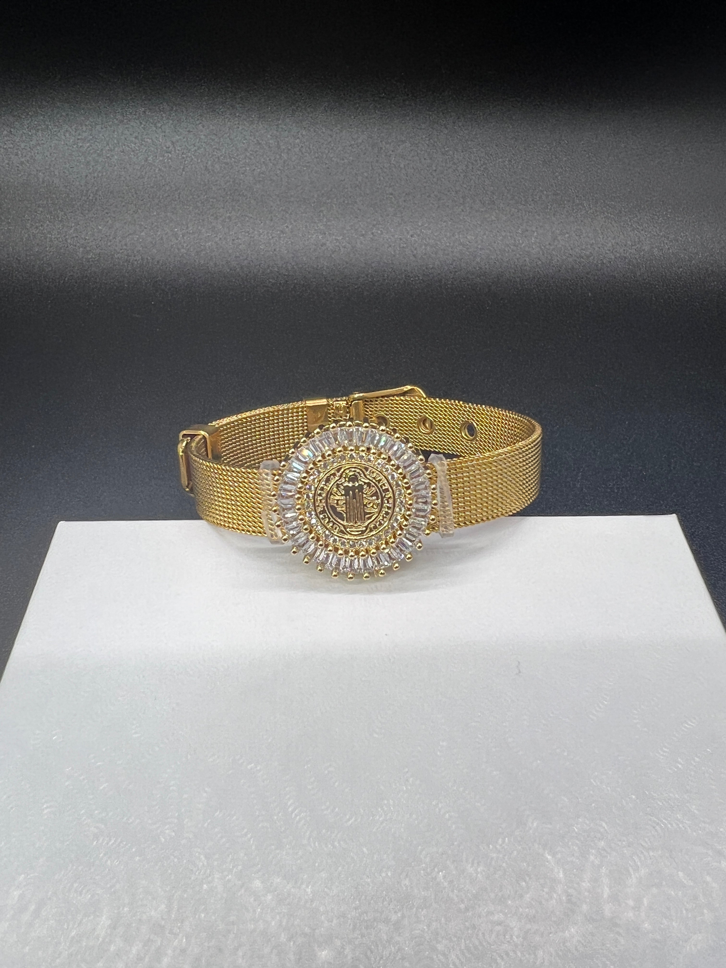 Bling Medallion Adjustable Strap Bracelet