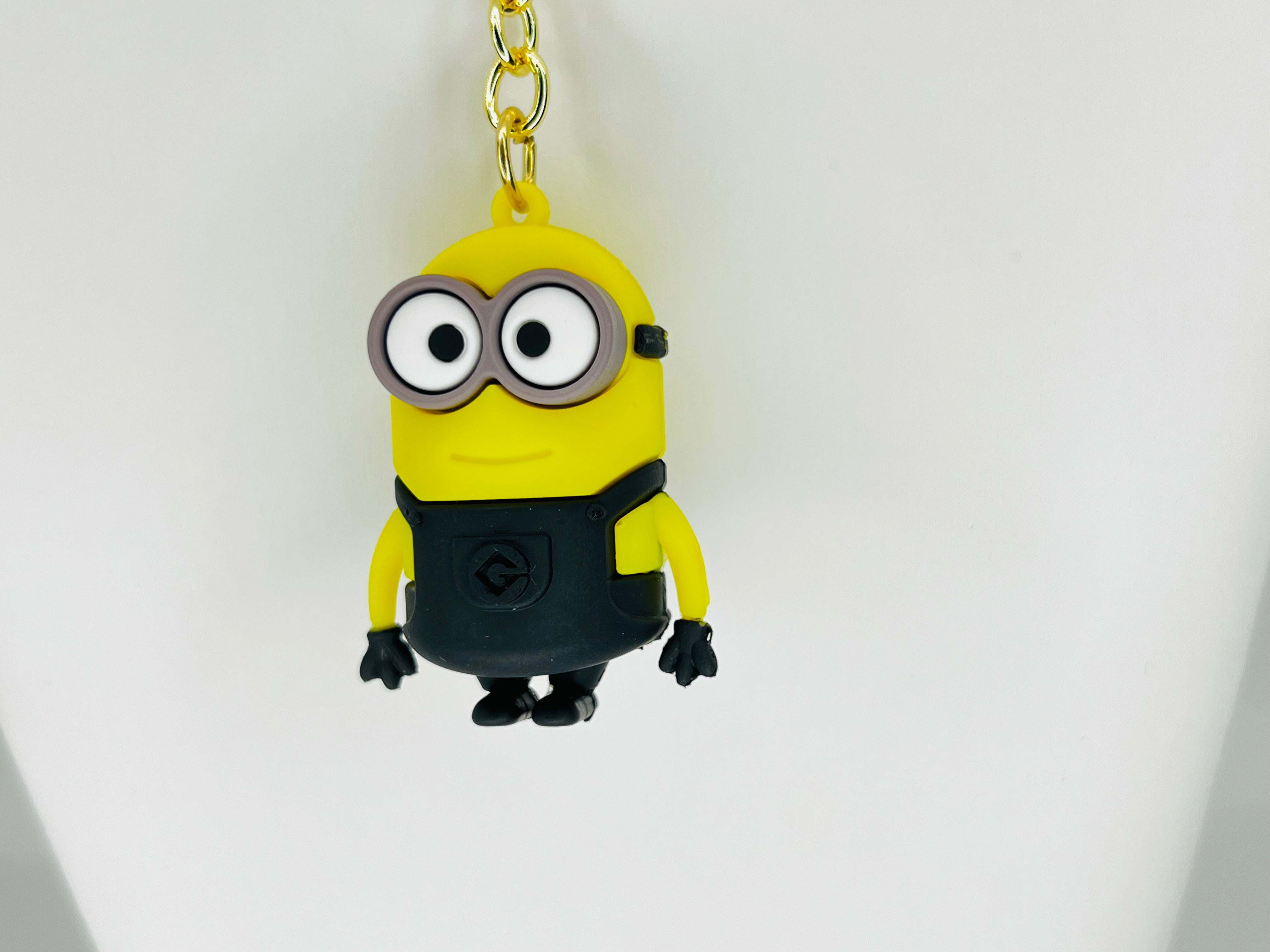 Black Shirt Minion Rubber Key Chain